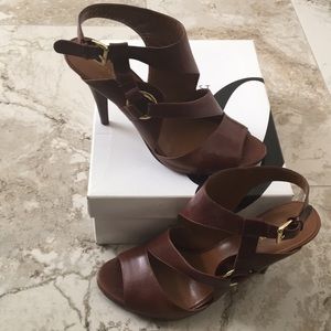 Nine West cognac brown heels 11